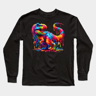 Colorful melting Dino Designe #2 Long Sleeve T-Shirt